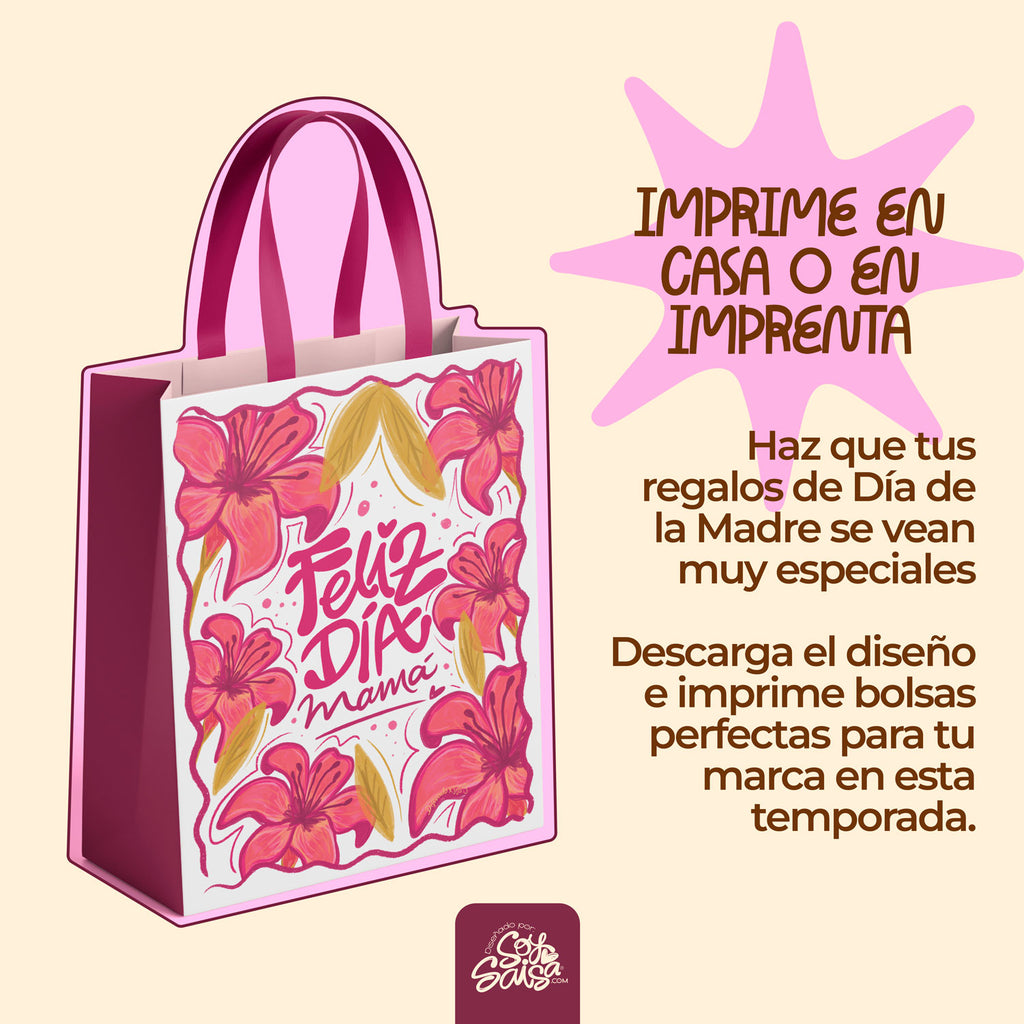 Diseño de Bolsa Floral ❀ Mamá Especial