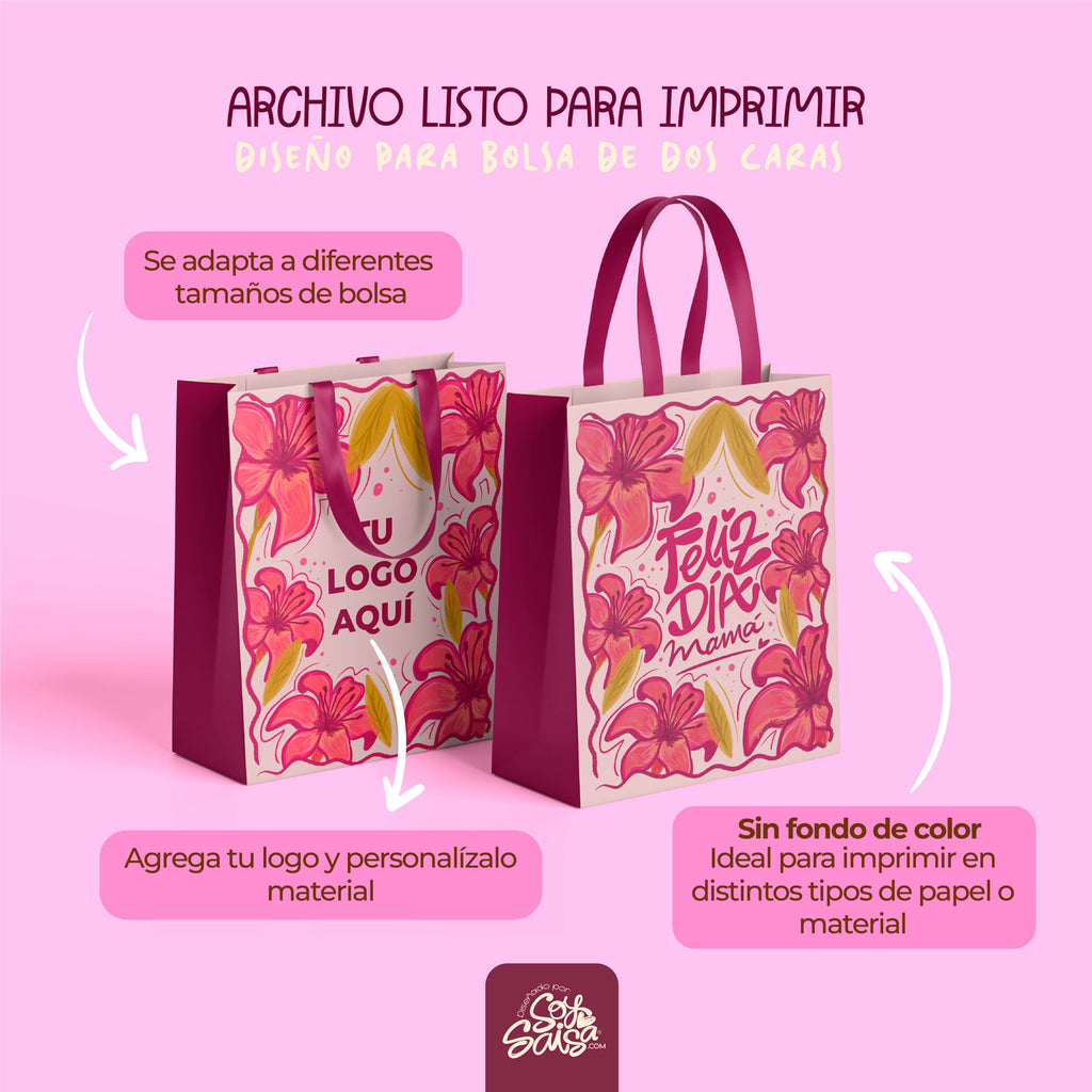 Diseño de Bolsa Floral ❀ Mamá Especial