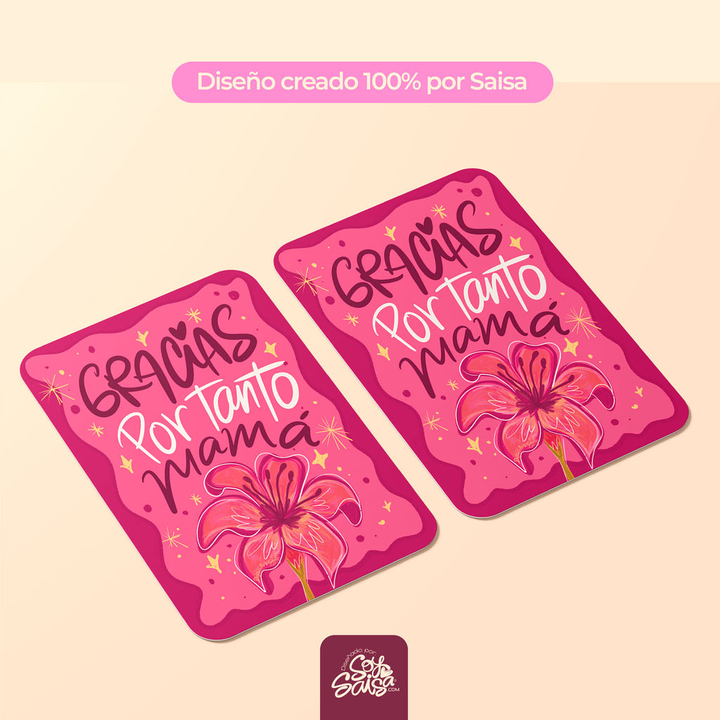 Diseño de Tarjeta Floral ❥ Gracias Mamá