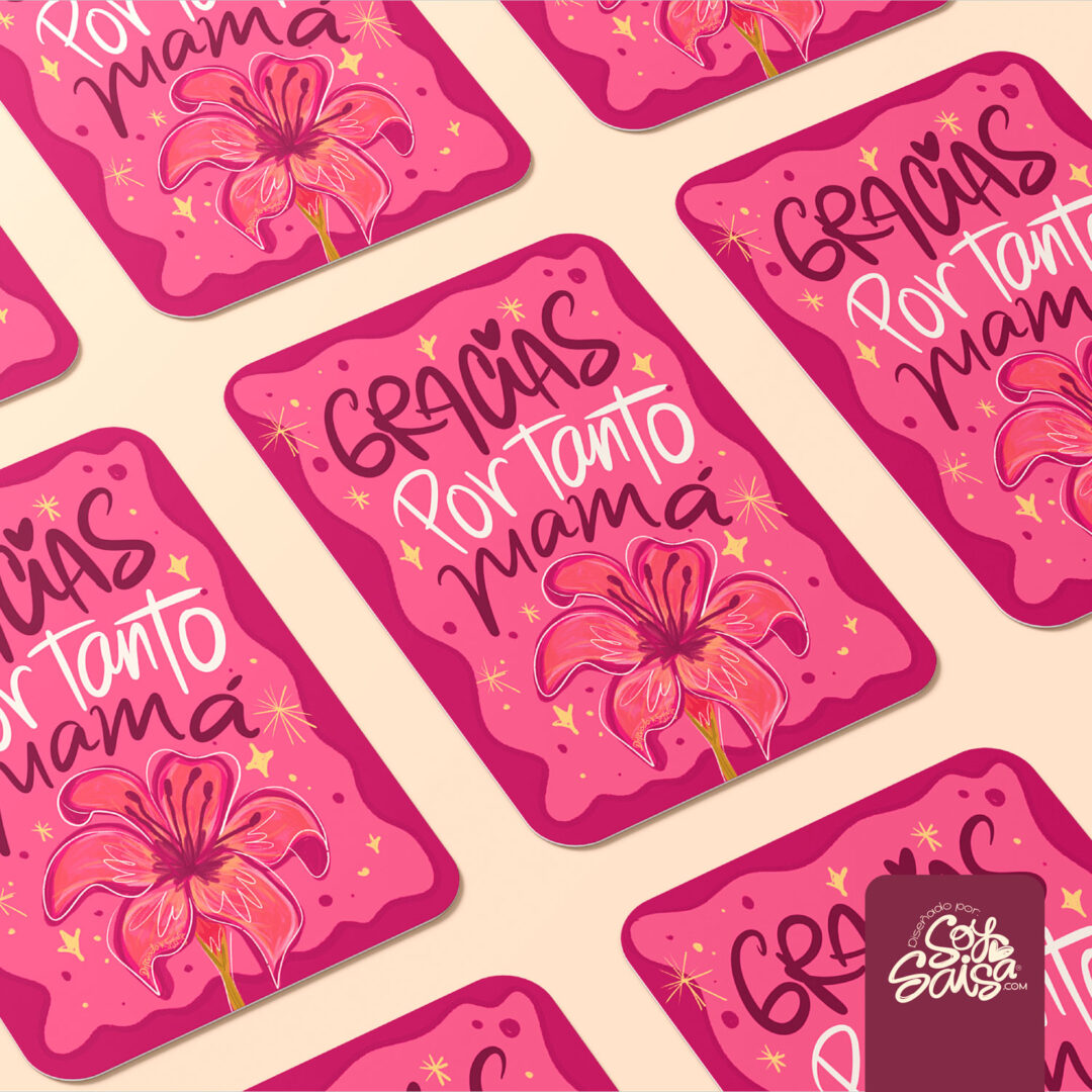 Diseño de Tarjeta Floral ❥ Gracias Mamá